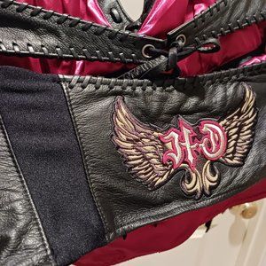 Harley Davidson Leather Convertible Halter into Bikini Style Halter Size M